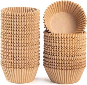 Moules à muffins en papier brun et blanc de 6 cm, 9 cm, 11 cm, mini-cupcakes au chocolat, résistants à la graisse, jetables, compatibles micro-ondes - Product Image 1