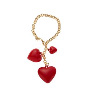 Porte-clés cœur gonflé en résine plaqué or tendance pour femme, cadeau de Saint-Valentin pour petite amie - Product Image 1