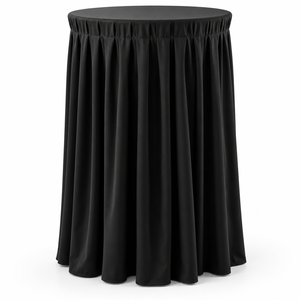 Housse de table plissée Scuba pour tables hautes de cocktail avec jupe réutilisable et couleurs personnalisées pour la location en gros d'événements - Product Image 1