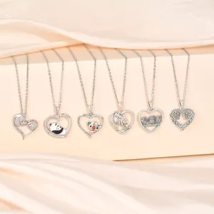 Rabbit Silver Necklace Merryshine 925 Sterling Silver Love Locket Knot Charm Pendent Love Heart Necklace