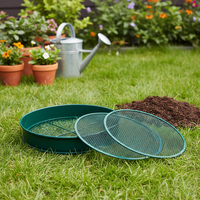 Ensemble de tamis à terre de jardin 4-en-1, tamis multi-mailles, tamis à terre en acier inoxydable pour tamiser le sable, la terre, le gravier et le compost