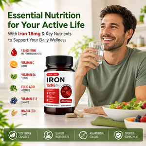 Complément de Fer et de Vitamines pour Adultes - Formule Naturelle Végétalienne Sans Gluten - 30 Capsules - Product Image 2