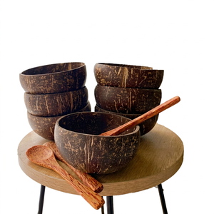 Biodegradable Natural Coconut Shell Bowl Small for Candle Vietnam With Free Engraved Laser Logo Made by Eco2go Vietnam - Product Image 1