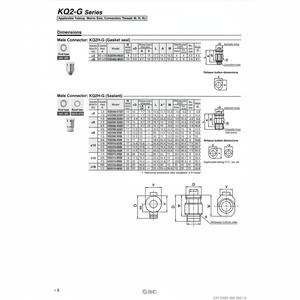 นิวเมติกส์แบบสัมผัสเดียว KQ2H08-03GS ชิ้นส่วนนิวเมติก SMC - Product Image 1