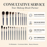 Kuas Makeup Profesional Portabel untuk Wajah dan Mata, Set Kuas Kosmetik Kecantikan, Kuas Foundation