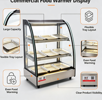 Chauffe-Plats CH-3D avec Verre Courbé – Ensemble de Présentoirs Chauffants pour Aliments, Snacks et Buffets
