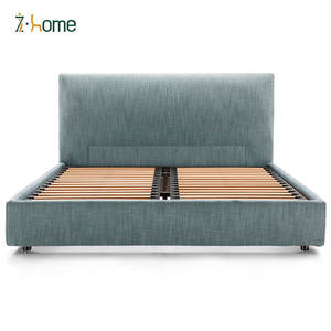 Resorte de caja europeo cama doble tapizada suave y duradera diseño minimalista de madera de alerce sólida directa de fábrica al por mayor - Product Image 2