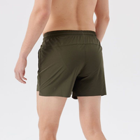 Shorts Bermuda en nylon extensible dans quatre directions, shorts de sport, shorts de course avec imprimé réfléchissant, poche zippée, shorts d'extérieur pour hommes