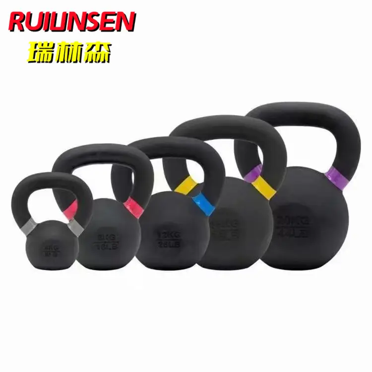 아마존 핫 세일 역도 운동 블랙 파워 코팅 컬러 주철 Kettlebell