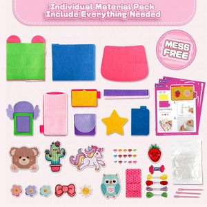<span class=keywords><strong>Kit</strong></span> de <span class=keywords><strong>couture</strong></span> pour enfants, boîte d'activités créatives, <span class=keywords><strong>10</strong></span> projets DIY en feutre pour la création de poupées en peluche et d'oreillers en peluche, cadeau pour filles et garçons - Product Image 2