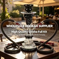 Ensemble de chicha en verre arabe avec 2 embouts et finition miroir