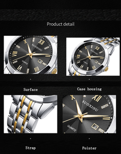 Reloj de Cuarzo de Lujo de Alta Calidad, <span class=keywords><strong>Nuevo</strong></span> Diseño, Superventas, <span class=keywords><strong>Precio</strong></span> al por Mayor, Relojes para Hombre y Mujer, Esferas Azules, Negras y Plateadas - Product Image 6