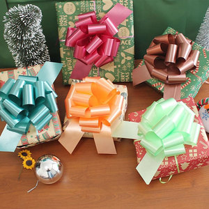 Eco Friendly Metallic Solid Plastic Pull Bow <b>Gift</b> Bow for Retail Packaging Holiday <b>Gift</b> <b>Box</b> Decoration - Product Image 1