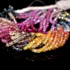 Increíbles Cuentas de Zafiro Natural Multicolor con Corte Facetado, Gema Rosa Certificada por IGI, Cuentas al por Mayor, Proveedor Confiable - Product Image 1