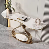 Table console moderne et simple, design luxueux en pierre, table de salon très étroite, table de couloir