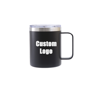 Vaso de 12oz con logotipo personalizado de doble pared de acero inoxidable 304 para acampar, <span class=keywords><strong>cerveza</strong></span>, café, taza de vacío térmica, taza de vino de viaje con asa - Product Image 2