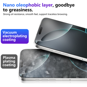 Aurey Chống-Bụi Chống-Tĩnh 3D Phim Thủy Tinh Matte Độ Cứng Cao Kim Cương Giống Như Carbon Di Động Bảo Vệ Bìa Đối Với <span class=keywords><strong>iPhone</strong></span> 17 Pro - Product Image 6