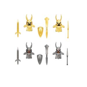 Игры Мини фигурки кирпичи Черное золото Рыцари сборочные строительные блоки аксессуары игрушки для детей HN570-573 - Product Image 1