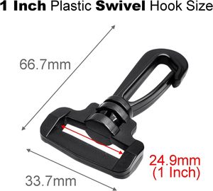 PCS <b>Plastic</b> Snap <b>Hook</b> Swivel Clip <b>Plastic</b> Rotary Webbing <b>Hooks</b> For Shoulder Bag Strap Backpack Keychains Purse Clasp - Product Image 2