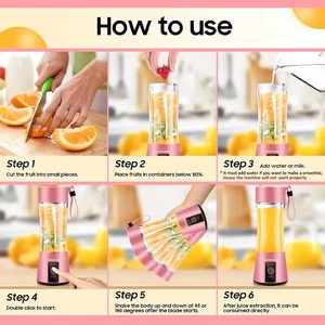 Exprimidor Recargable USB Versátil, Perfecto para Smoothies, Batidos y Bebidas de Frutas Frescas, Fácil de Limpiar - Product Image 3