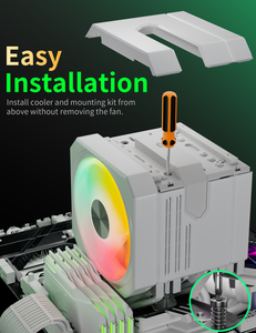 Enfriador de aire para CPU RGB de 120 mm <span class=keywords><strong>upHere</strong></span>, doble torre, 8 tubos de calor, ventilador silencioso para Intel y AMD - Product Image 4