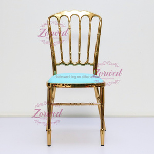 Chaises Napoléon Dorées de Luxe en Métal pour Mariages en Plein Air, Location de Mobilier Hôtelier, Empilables pour Événements et Salons – <span class=keywords><strong>Vente</strong></span> en Gros - Product Image 4