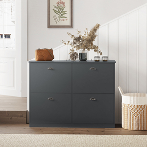 <b>Shoe</b> Cabinet With 4 Drawers Gray Narrow <b>Storage</b> For Entryway Foyer Hallway Bedroom - Product Image 3