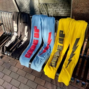 Pantalons de survêtement pour hommes en molleton à jambe droite, taille élastique, taille mi-haute, impression puff de haute qualité personnalisée, service OEM - Product Image 4