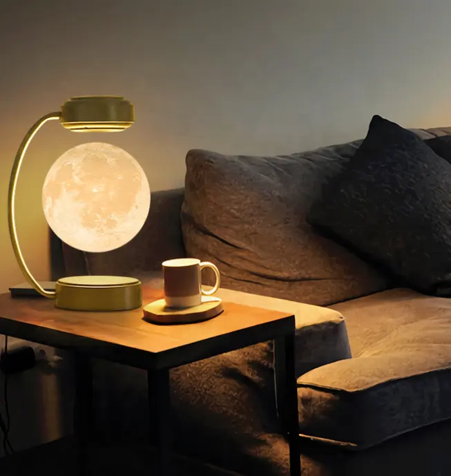Biumart 3D 인쇄 활력 자기 부동 회전 달 디스플레이 야간 조명 램프