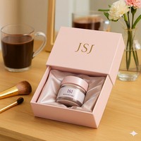 Boîte d'emballage de soins de la peau de luxe écologique en matériaux recyclés avec poignée et tiroir coulissant sur mesure pour pots de crème
