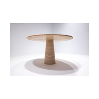 Table à manger design classique Mobilier de salon en pierre Table à manger contemporaine en travertin beige
