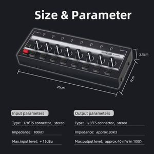 HA800S เครื่องขยายเสียงหูฟังแบบ 8 ช่องสัญญาณ ตัวกระจายสัญญาณหูฟัง 1 ช่องอินพุต 8 ช่องเอาต์พุต สำหรับมอนิเตอร์ - Product Image 6