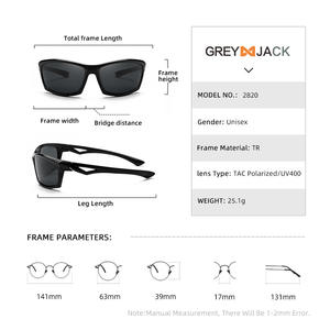 Gafas de Sol Deportivas Grises Jack TR90 Polarizadas UV400 para Ciclismo al Aire Libre, Conducción, Pesca, Protección Solar - Product Image 5