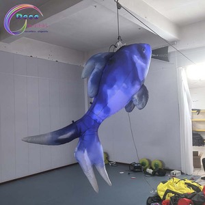 <span class=keywords><strong>Ballon</strong></span> gonflable suspendu en forme de poisson bleu avec lumières LED pour la décoration des plafonds de centres commerciaux et des spectacles sur scène - Product Image 1