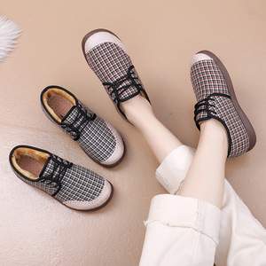 2024 invierno viejo Beijing mujer cómodo tobillo de lana botín Slip-On cierre plataforma estilo pisos - Product Image 5