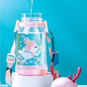 Vaso Infantil Creativo con Diseño de Cuernos de Ciervo, con Pajitas Térmicas, Material PS, Portátil, Antiderrames, Botella de Agua para Exteriores - Product Image 6
