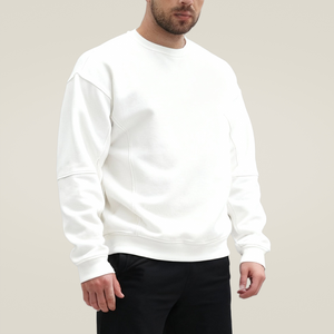 Felpa Oversize <span class=keywords><strong>da</strong></span> <span class=keywords><strong>Uomo</strong></span> per Fitness all'Ingrosso, Felpa Sportiva Casual Personalizzata con Collo Tondo - Product Image 2