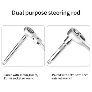 Juego de Barras de Extensión para Llaves de Vaso Oscilantes de Alta Calidad, 9 Piezas, 1/4", 3/8", 1/2", CRV, Universal, Doble Propósito - Product Image 4