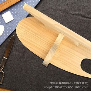 Herramienta de planchado de madera maciza para costuras y esquinas de cuellos, placa de presión para confección de prendas, amarillo claro 0528 - Product Image 4