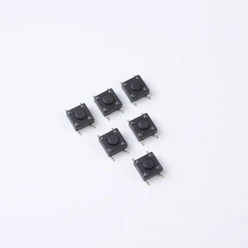 12*12mm On Off interruttore torcia nero piccolo Micro interruttore 4 piedi 4 pin Push interruttore