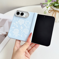 VAWI S141 Coque de téléphone en silicone liquide à fleurs tendance pour iPhone Duo Absorption magnétique sans fil Coque en silicone
