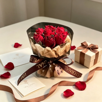 Bouquet de fleurs séchées créatif et éternel, désodorisant de voiture autoportant léger et écologique, parfum de rose, idéal comme cadeau