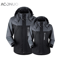 Haute qualité mâle veste imperméable hiver épais velours coupe-vent manteau fermeture à glissière crochet tissage grande taille respirant