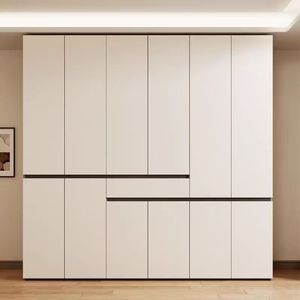 Moderne minimalist ische Garderobe Schlafzimmer Wohn möbel Custom ized Sperrholz <span class=keywords><strong>PET</strong></span> OSB Weiß 6 Tür Holz Kleider schrank - Product Image 1