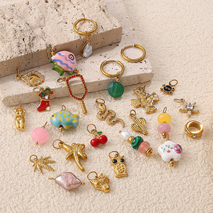 Accessoires de bijoux DIY, formes variées, acier inoxydable plaqué or 18 carats, pendentifs pour la création de colliers - Product Image 2