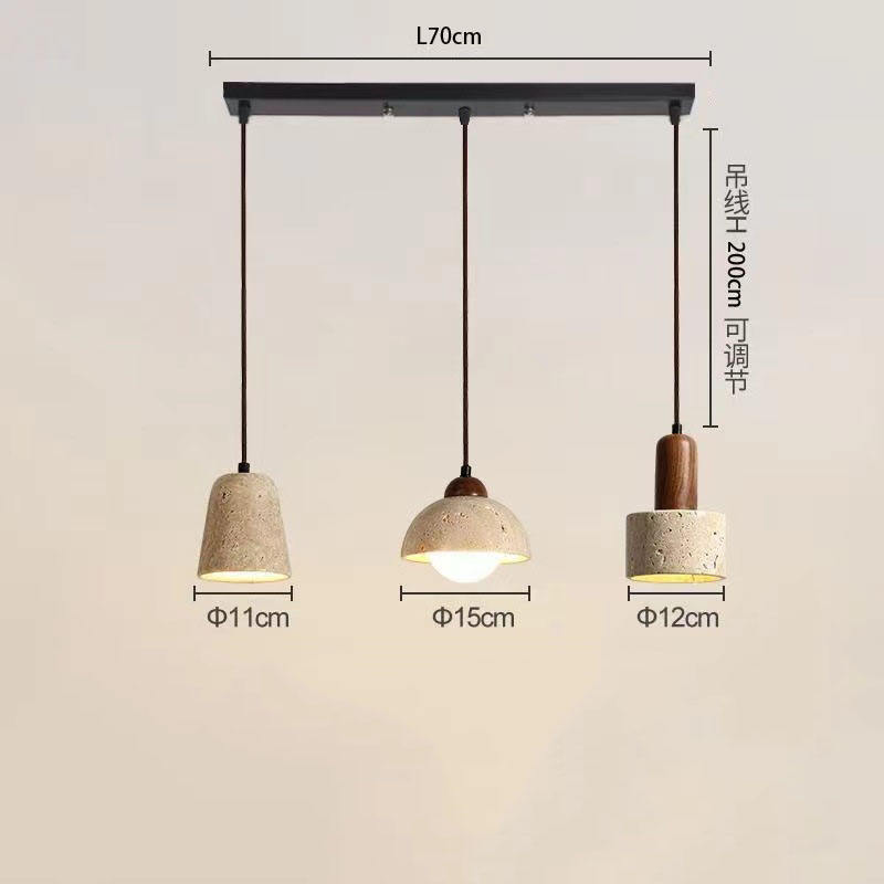 Zhongshan Wholesale Modern Travertine Stone Linear Chandelier 2/3-Light ...