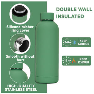 Custom Logo 500ml Double Wall Insulated Stainless Steel Tumbler Small Mouth Water Bottle for Business <b>Gifts</b> - Product Image 5