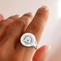Bague de diplôme universitaire gravée sur mesure, bague signet personnalisée avec logo et date, bijoux pour hommes et femmes