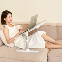 Mesa para Portátil para Cama, Bandeja Grande Ajustable para Computadora, Soporte para Portátil con Luz Ajustable de Tres Niveles