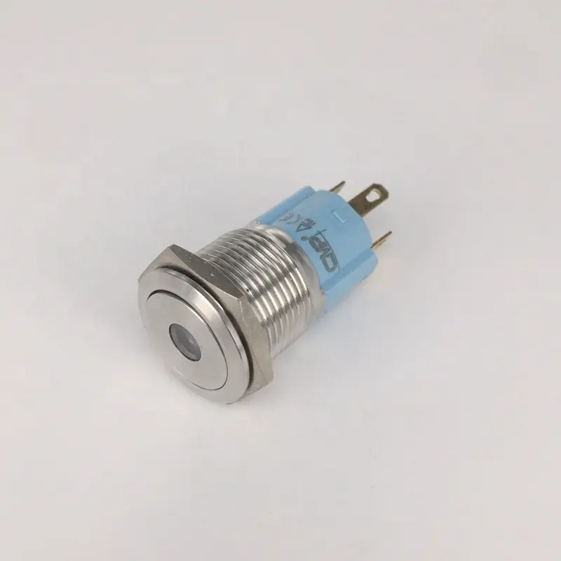 UL sertifikalı 16mm mavi LED güç basmalı düğme anahtarı anlık veya mandallama 12V basmalı düğme anahtarı es için puan